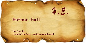 Hefner Emil névjegykártya