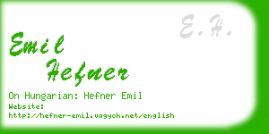 emil hefner business card